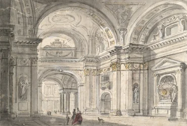 Uitzicht op kerkinterieur